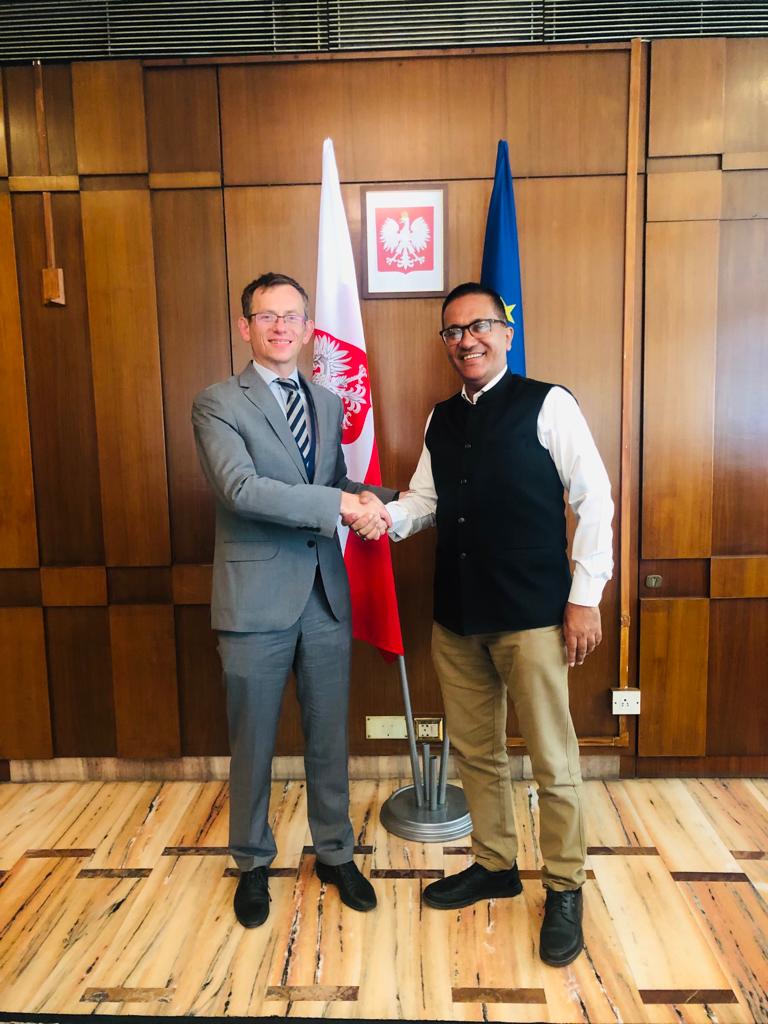Glad meeting with Mr Sebastian, Dy Head of Mission, Poland Embassy, New Delhi